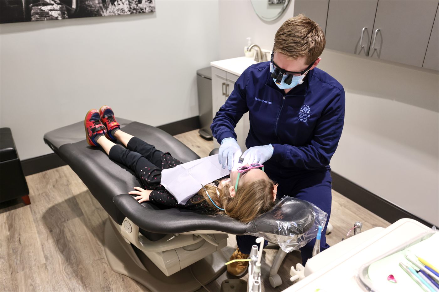Treatment room at Millpond Family Dental, Cary NC